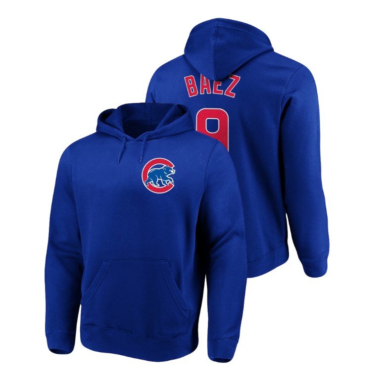 Chicago Cubs #9 Royal Javier Baez Name & Number Authentic Majestic Hoodie Chicago Cubs #9 Royal Javier Baez Name & Number Authentic Majestic Hoodie