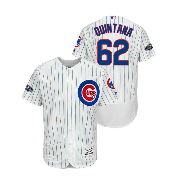 Chicago Cubs White #62 Jose Quintana Flex Base Jersey