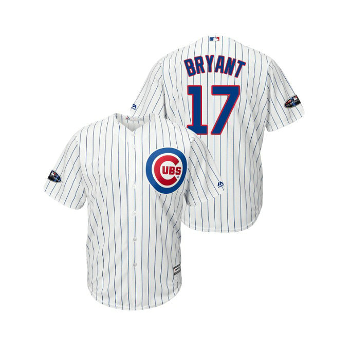 Chicago Cubs White #17 Kris Bryant Cool Base Jersey