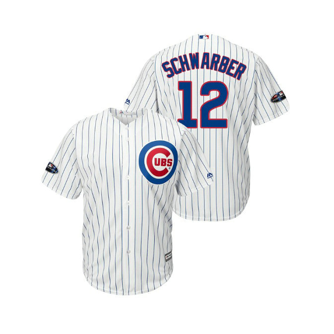 Chicago Cubs White #12 Kyle Schwarber Cool Base Jersey