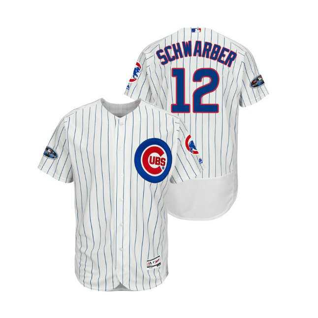 Chicago Cubs White #12 Kyle Schwarber Flex Base Jersey