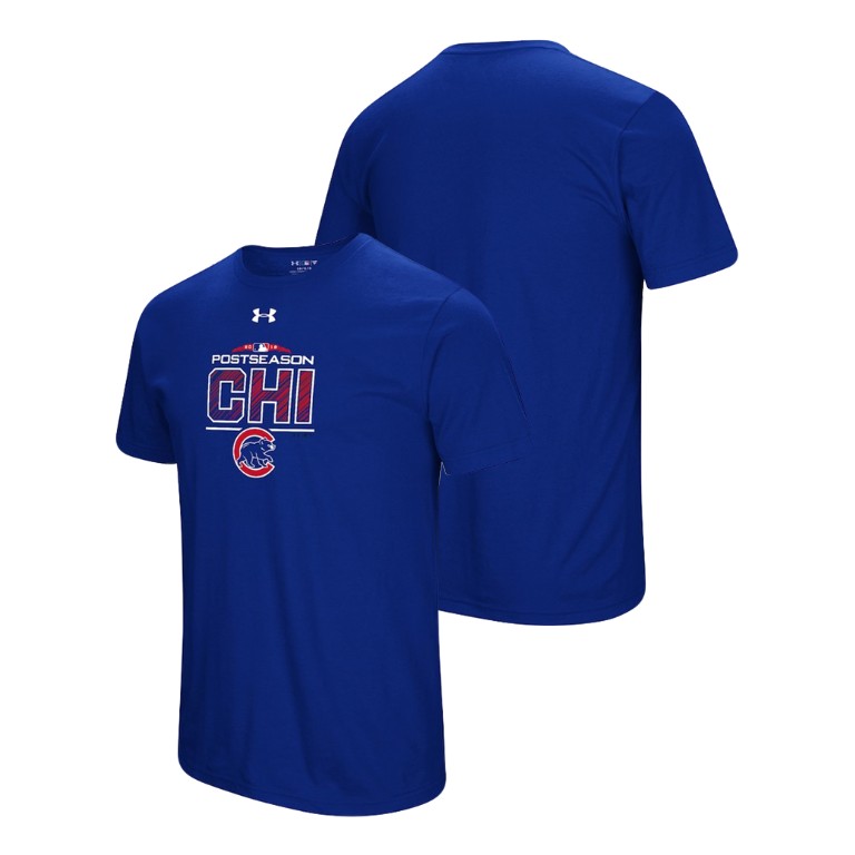 Chicago Cubs Block The Plate Royal Under Armour T-Shirt Chicago Cubs Block The Plate Royal Under Armour T-Shirt