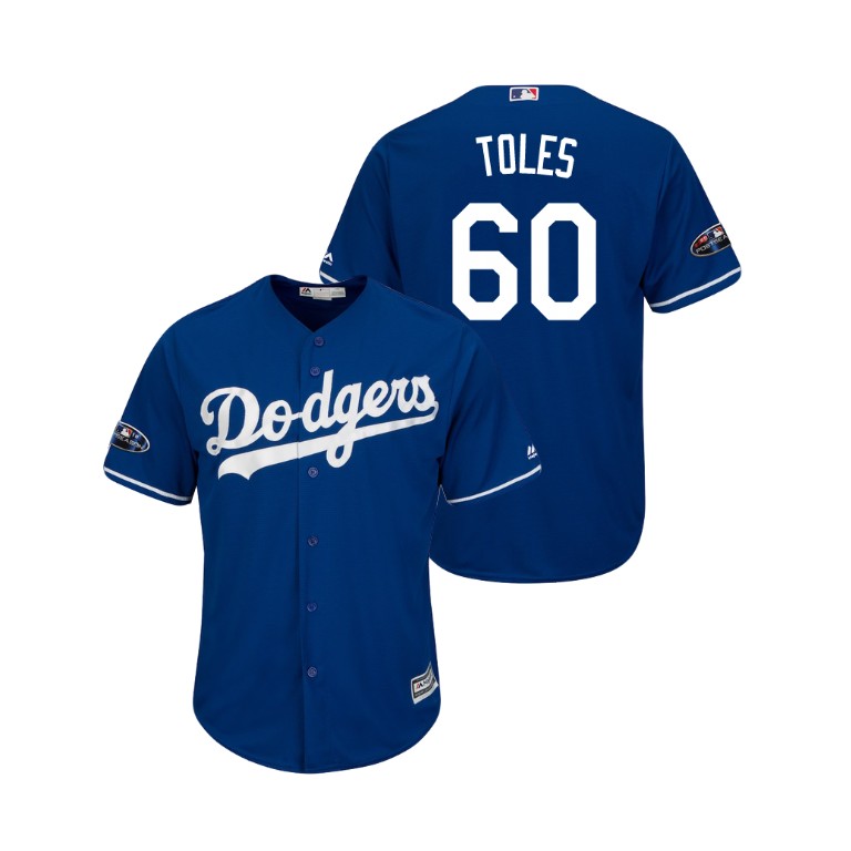 Los Angeles Dodgers Royal #60 Andrew Toles Cool Base Jersey Los Angeles Dodgers Royal #60 Andrew Toles Cool Base Jersey