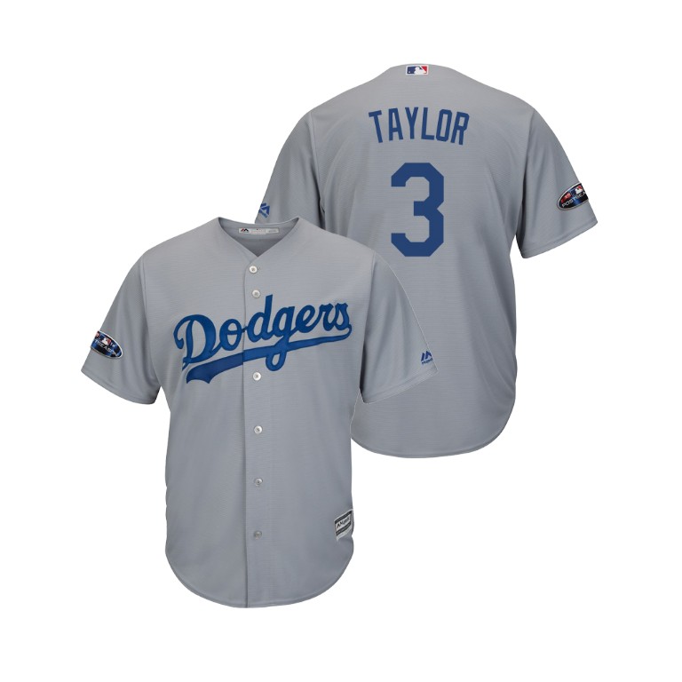 Los Angeles Dodgers Gray #3 Chris Taylor Cool Base Jersey