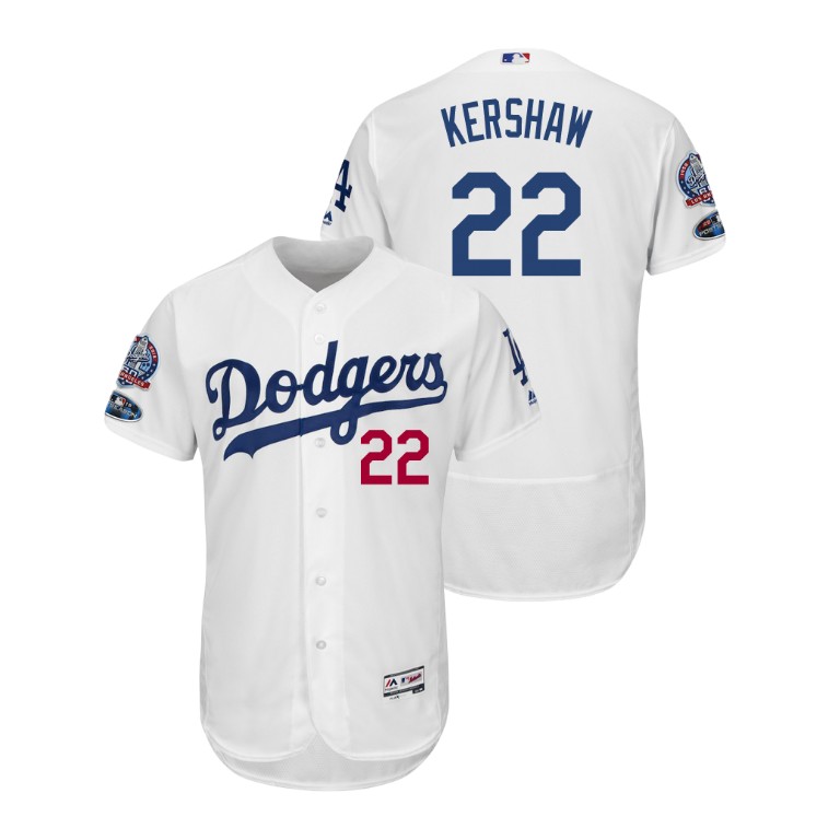 Los Angeles Dodgers White #22 Clayton Kershaw Flex Base Jersey Los Angeles Dodgers White #22 Clayton Kershaw Flex Base Jersey
