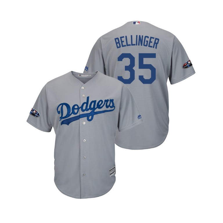 Los Angeles Dodgers Gray #35 Cody Bellinger Cool Base Jersey Los Angeles Dodgers Gray #35 Cody Bellinger Cool Base Jersey