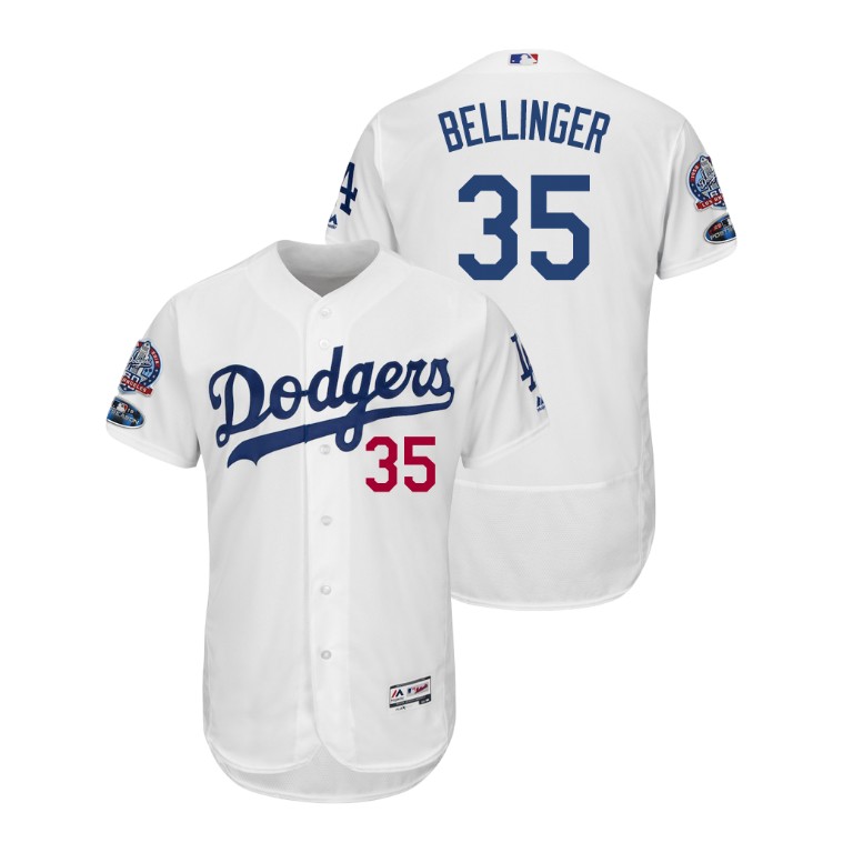 Los Angeles Dodgers White #35 Cody Bellinger Flex Base Jersey Los Angeles Dodgers White #35 Cody Bellinger Flex Base Jersey