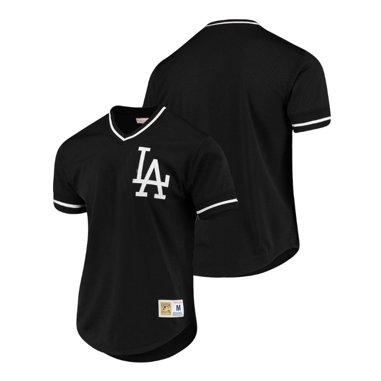 Los Angeles Dodgers Cooperstown Collection Black Mesh V-Neck Jersey Los Angeles Dodgers Cooperstown Collection Black Mesh V-Neck Jersey