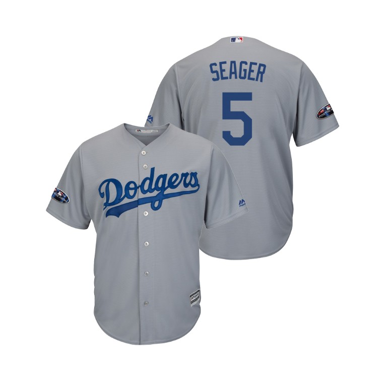 Los Angeles Dodgers Gray #5 Corey Seager Cool Base Jersey Los Angeles Dodgers Gray #5 Corey Seager Cool Base Jersey