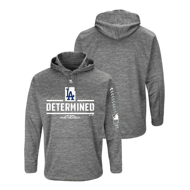 Los Angeles Dodgers Streak Fleece Gray Authentic Collection Hoodie Los Angeles Dodgers Streak Fleece Gray Authentic Collection Hoodie