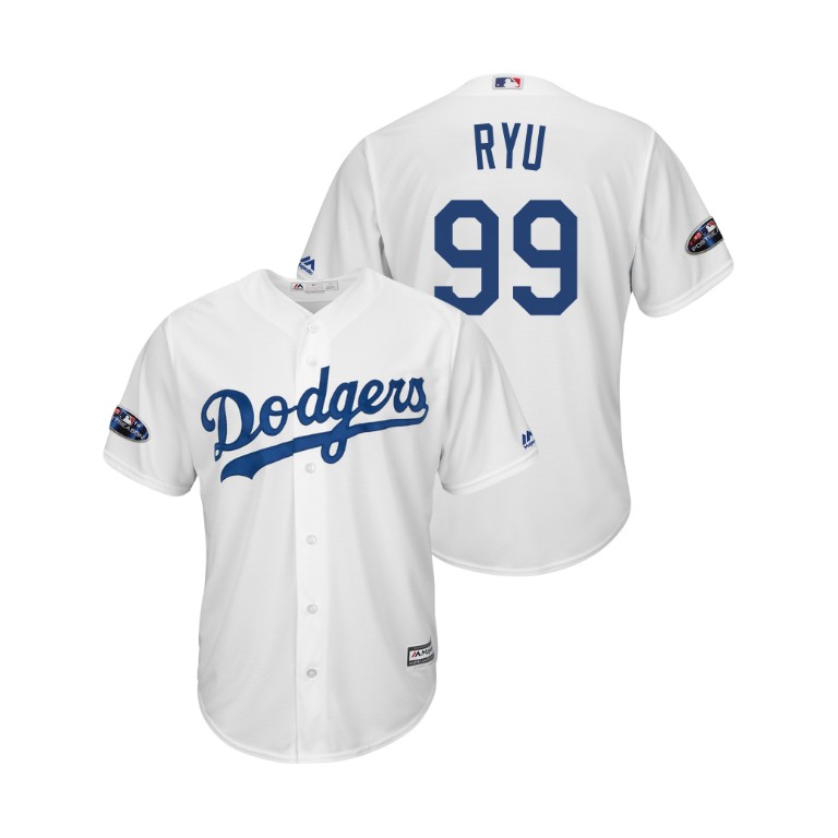 Los Angeles Dodgers White #99 Hyun-Jin Ryu Cool Base Jersey
