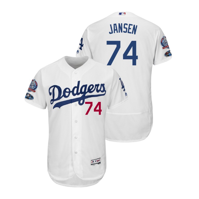 Los Angeles Dodgers White #74 Kenley Jansen Flex Base Jersey