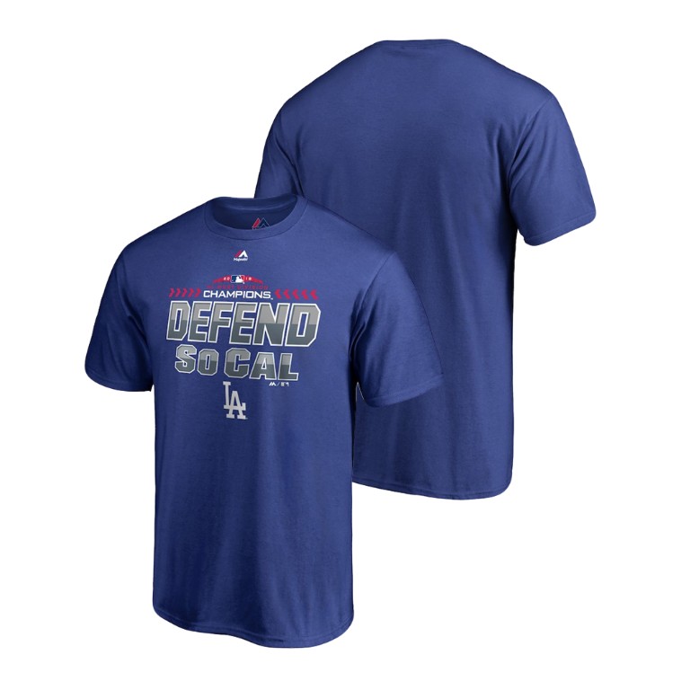 Los Angeles Dodgers Locker Room Defend Royal 2018 NL West Division Champions Majestic T-Shirt Los Angeles Dodgers Locker Room Defend Royal 2018 NL West Division Champions Majestic T-Shirt