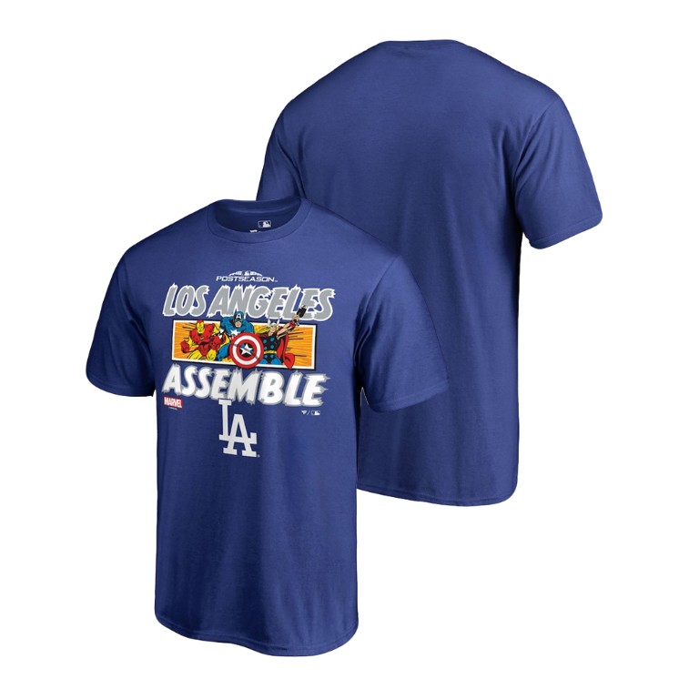 Los Angeles Dodgers Marvel Avengers Assemble Royal T-Shirt Los Angeles Dodgers Marvel Avengers Assemble Royal T-Shirt