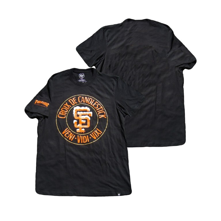 San Francisco Giants Thrasher Black Croix De Candlestick Authentic Collection T-Shirt