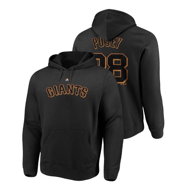 San Francisco Giants #28 Black Buster Posey Name & Number Authentic Majestic Hoodie