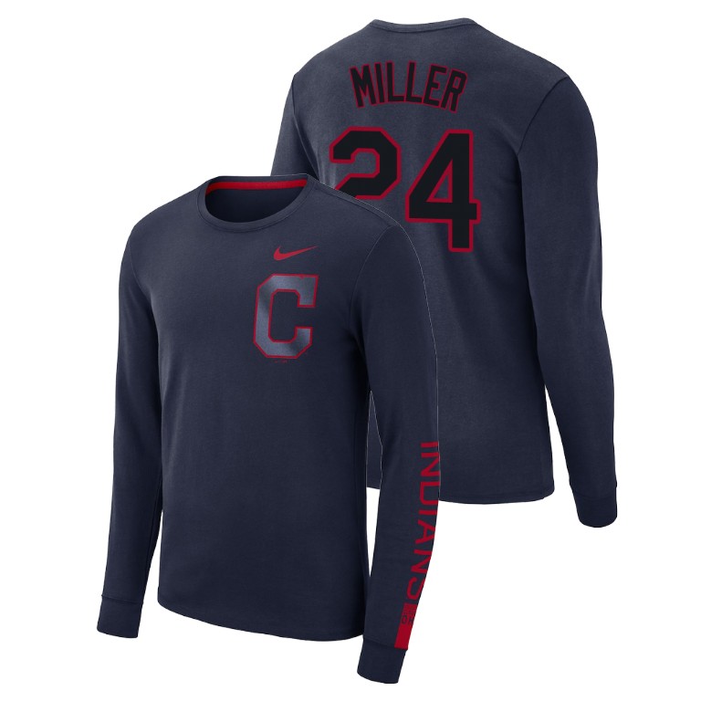 Cleveland Indians Heavyweight Navy Andrew Miller Long Sleeve T-Shirt Cleveland Indians Heavyweight Navy Andrew Miller Long Sleeve T-Shirt