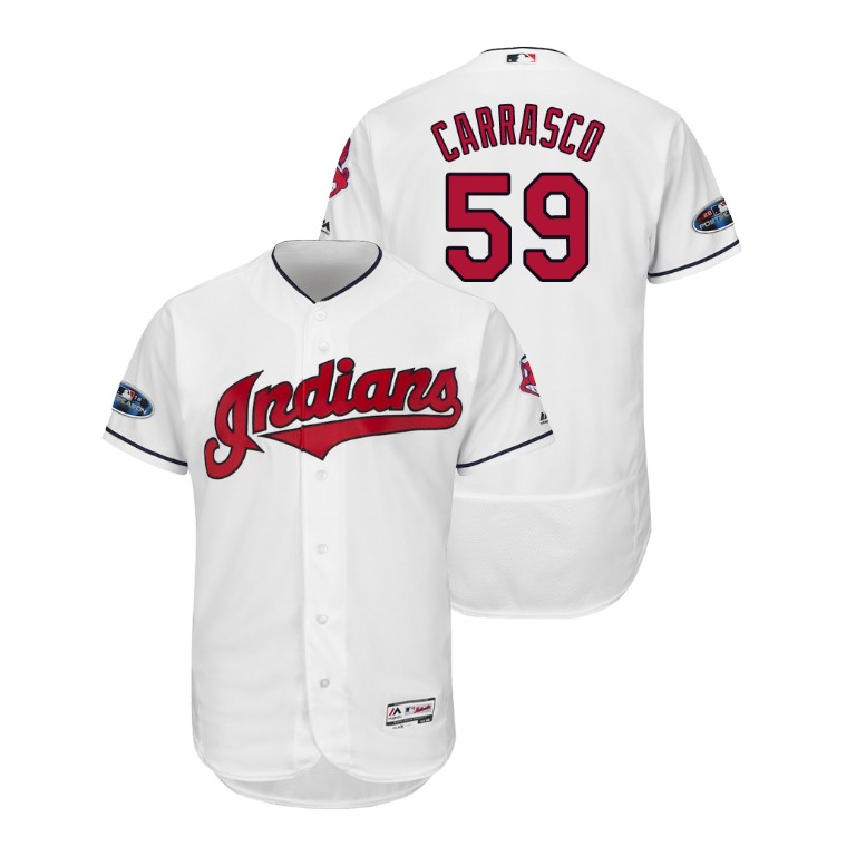 Cleveland Indians White #59 Carlos Carrasco Flex Base Jersey Cleveland Indians White #59 Carlos Carrasco Flex Base Jersey