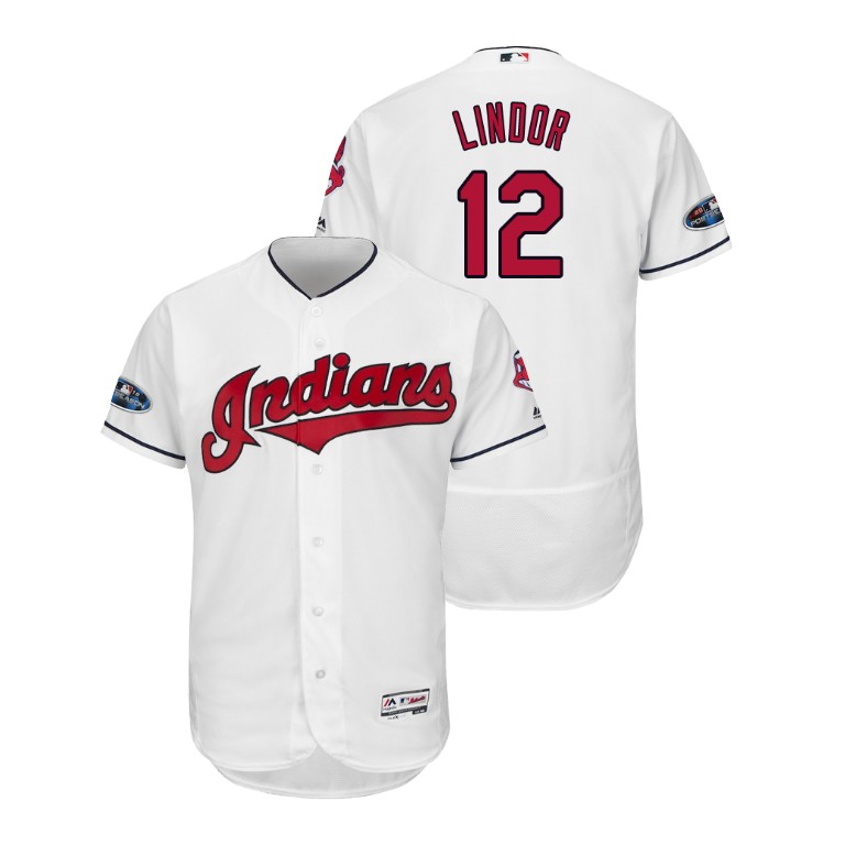 Cleveland Indians White #12 Francisco Lindor Flex Base Jersey