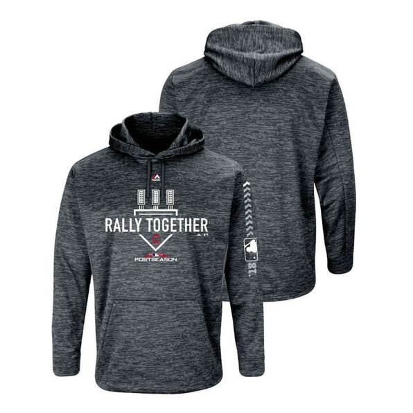 Cleveland Indians Streak Fleece Gray Authentic Collection Hoodie