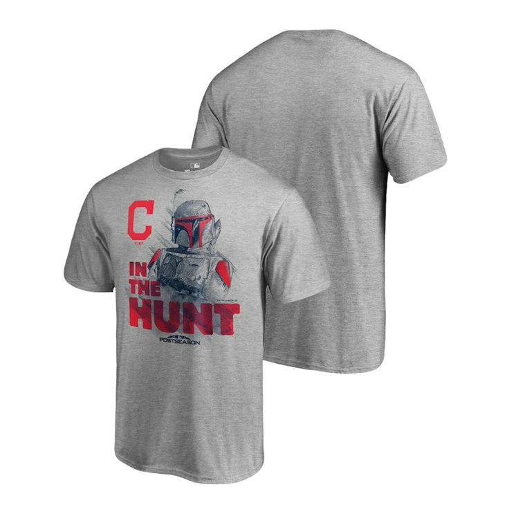 Cleveland Indians Star Wars In The Hunt Heather Gray T-Shirt Cleveland Indians Star Wars In The Hunt Heather Gray T-Shirt