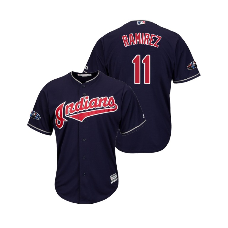 Cleveland Indians Navy #11 Jose Ramirez Cool Base Jersey