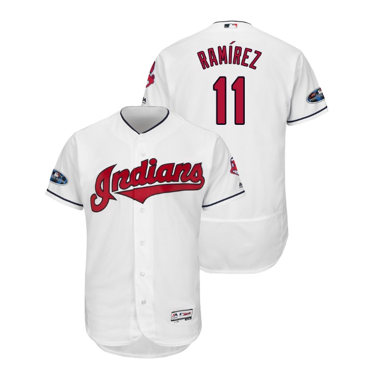 Cleveland Indians White #11 Jose Ramirez Flex Base Jersey
