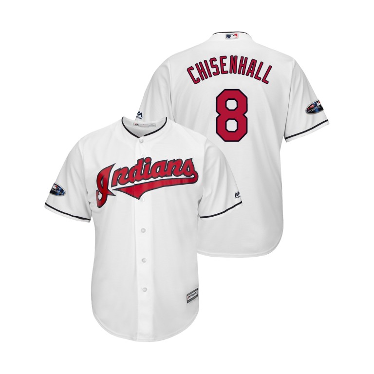 Cleveland Indians White #8 Lonnie Chisenhall Cool Base Jersey