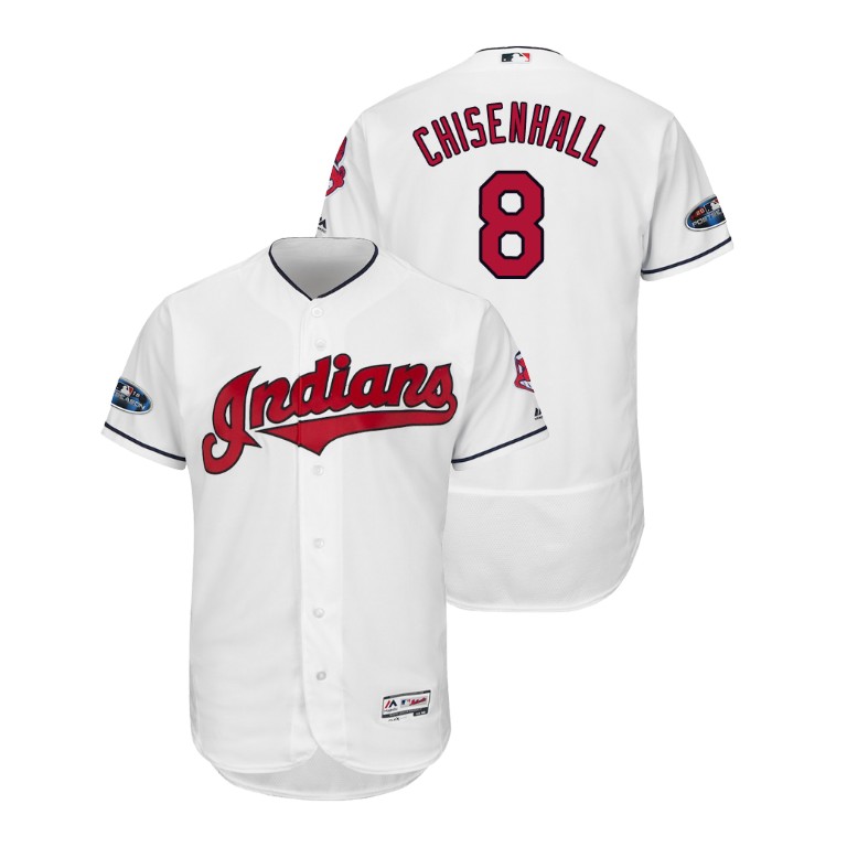 Cleveland Indians White #8 Lonnie Chisenhall Flex Base Jersey