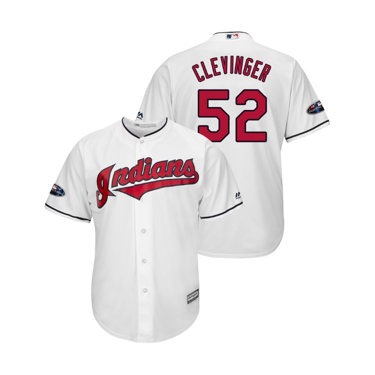 Cleveland Indians White #52 Mike Clevinger Cool Base Jersey Cleveland Indians White #52 Mike Clevinger Cool Base Jersey