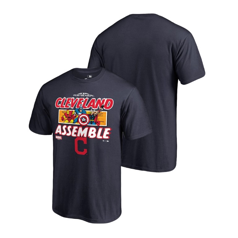 Cleveland Indians Marvel Avengers Assemble Navy T-Shirt Cleveland Indians Marvel Avengers Assemble Navy T-Shirt