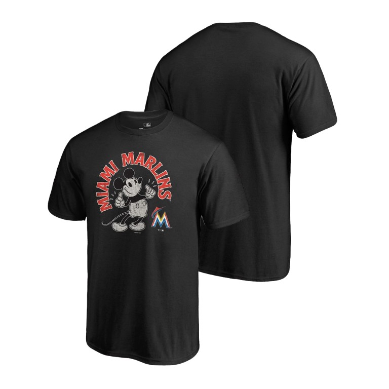 Miami Marlins Black Disney Mickey's True Original Arch T-Shirt Miami Marlins Black Disney Mickey's True Original Arch T-Shirt