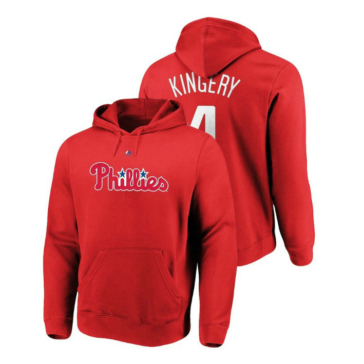 Philadelphia Phillies #4 Red Scott Kingery Name & Number Authentic Majestic Hoodie Philadelphia Phillies #4 Red Scott Kingery Name & Number Authentic Majestic Hoodie