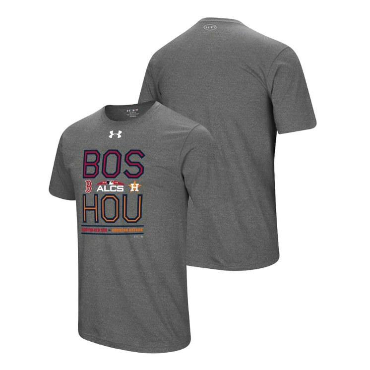 Boston Red Sox vs. Houston Astros Big Block Gray 2018 ALCS Matchup Under Armour T-Shirt Boston Red Sox vs. Houston Astros Big Block Gray 2018 ALCS Matchup Under Armour T-Shirt