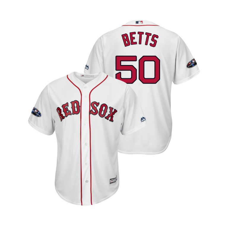 Boston Red Sox White #50 Mookie Betts Cool Base Jersey