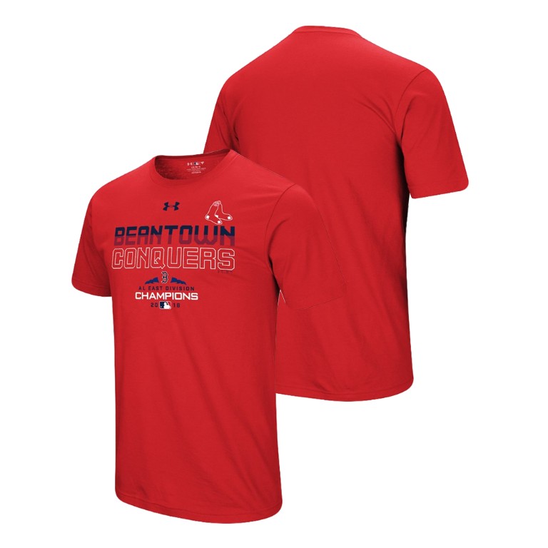Boston Red Sox Team Conquer Red 2018 AL East Division Champions Under Armour T-Shirt Boston Red Sox Team Conquer Red 2018 AL East Division Champions Under Armour T-Shirt