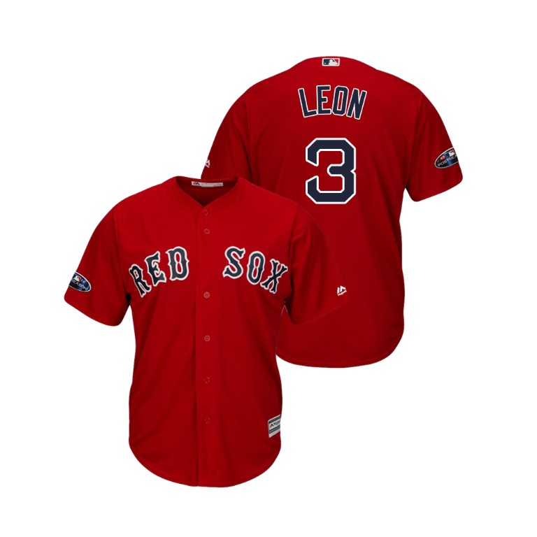Boston Red Sox Scarlet #3 Sandy Leon Cool Base Jersey