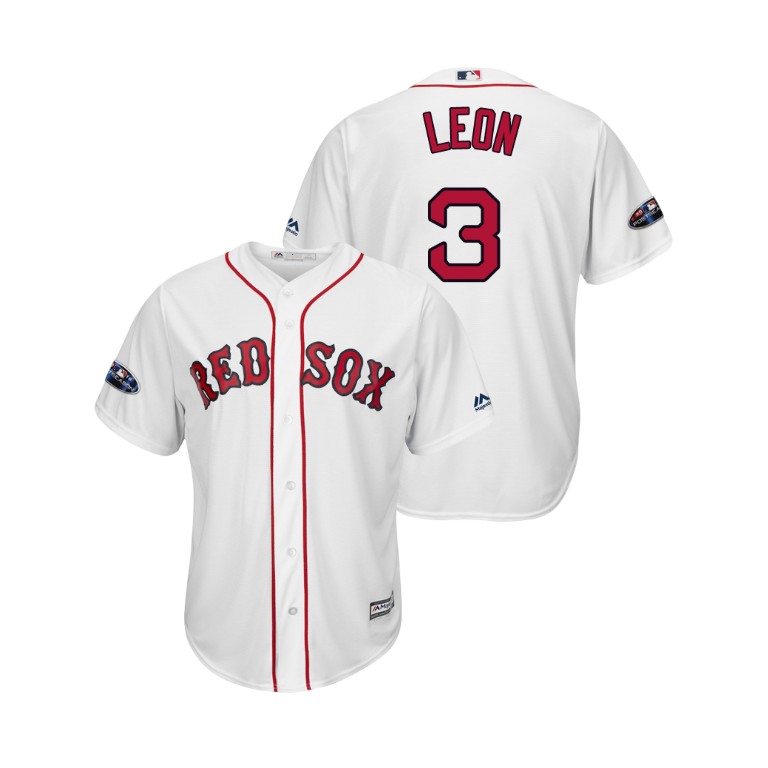Boston Red Sox White #3 Sandy Leon Cool Base Jersey