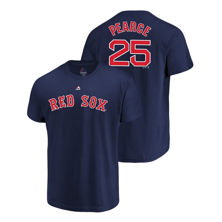 Boston Red Sox #25 Navy Steve Pearce Name & Number Majestic Official T-Shirt