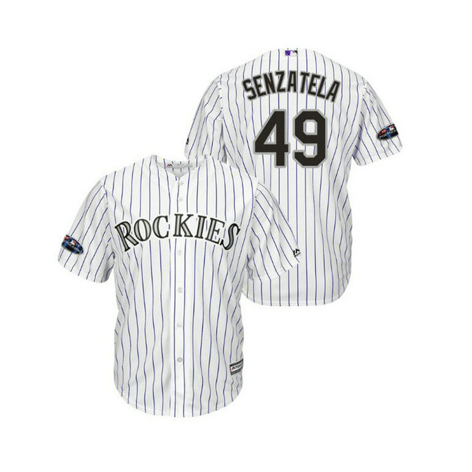 Colorado Rockies White #49 Antonio Senzatela Cool Base Jersey