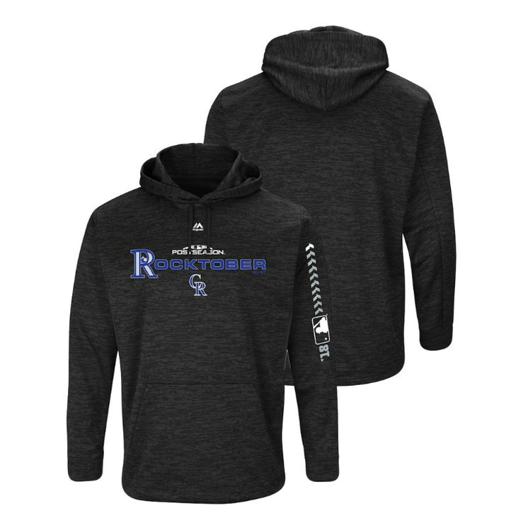 Colorado Rockies Streak Fleece Black Authentic Collection Hoodie Colorado Rockies Streak Fleece Black Authentic Collection Hoodie