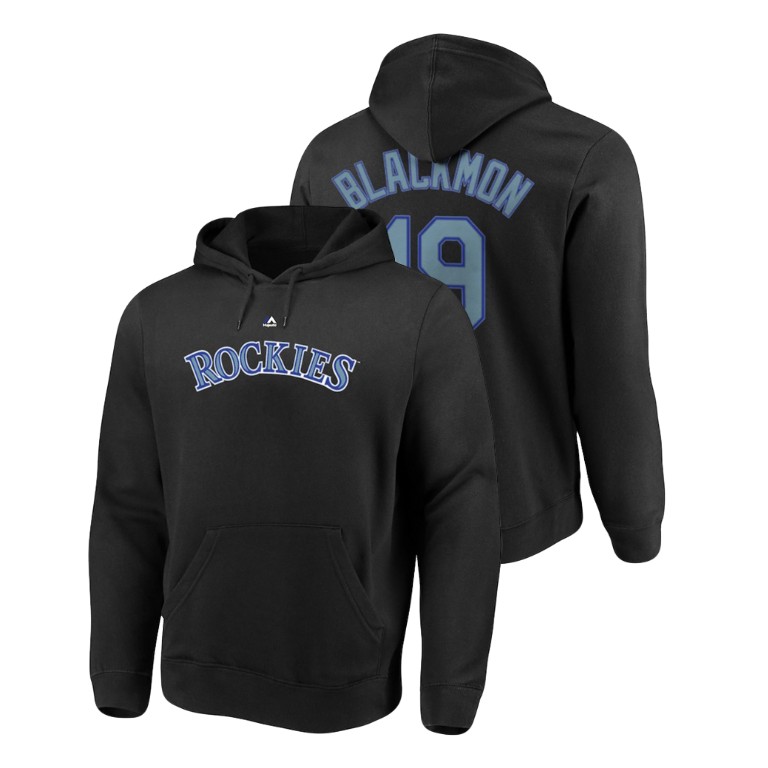 Colorado Rockies #19 Black Charlie Blackmon Name & Number Authentic Majestic Hoodie Colorado Rockies #19 Black Charlie Blackmon Name & Number Authentic Majestic Hoodie