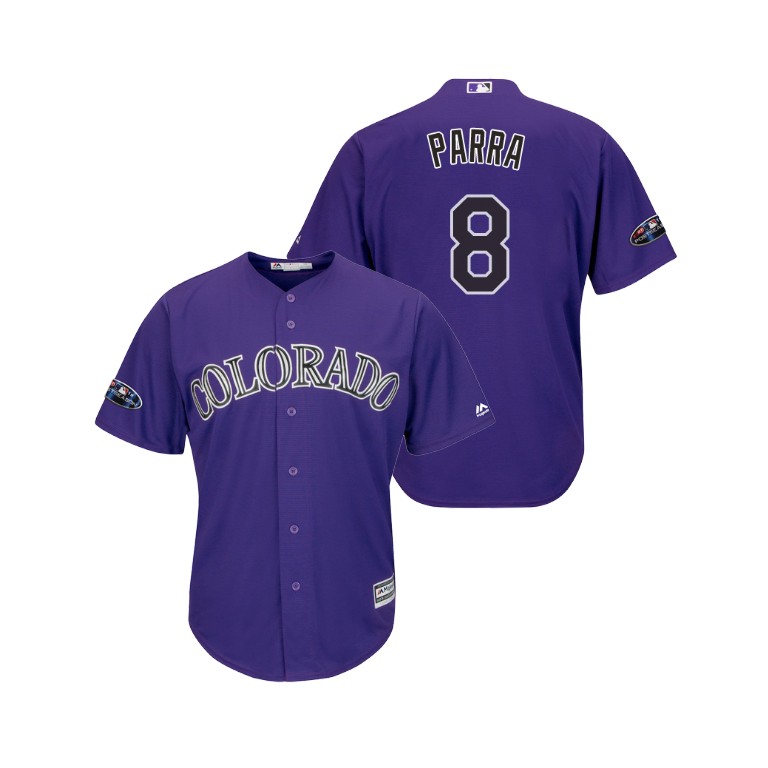 Colorado Rockies Purple #8 Gerardo Parra Cool Base Jersey