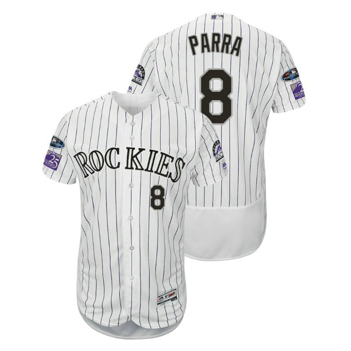 Colorado Rockies White #8 Gerardo Parra Flex Base Jersey Colorado Rockies White #8 Gerardo Parra Flex Base Jersey