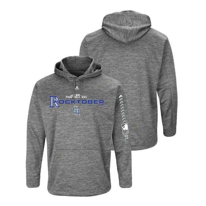 Colorado Rockies Streak Fleece Gray Authentic Collection Hoodie Colorado Rockies Streak Fleece Gray Authentic Collection Hoodie