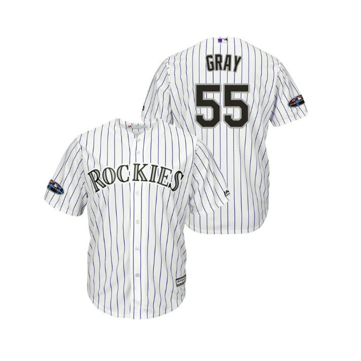 Colorado Rockies White #55 Jon Gray Cool Base Jersey