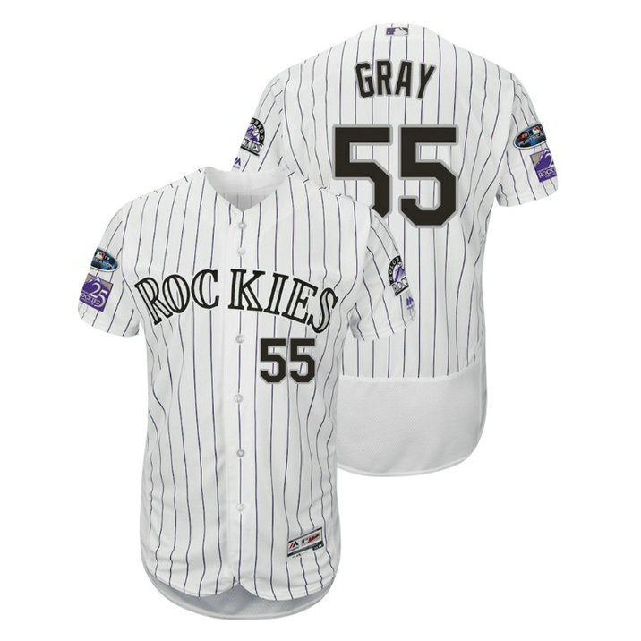 Colorado Rockies White #55 Jon Gray Flex Base Jersey Colorado Rockies White #55 Jon Gray Flex Base Jersey