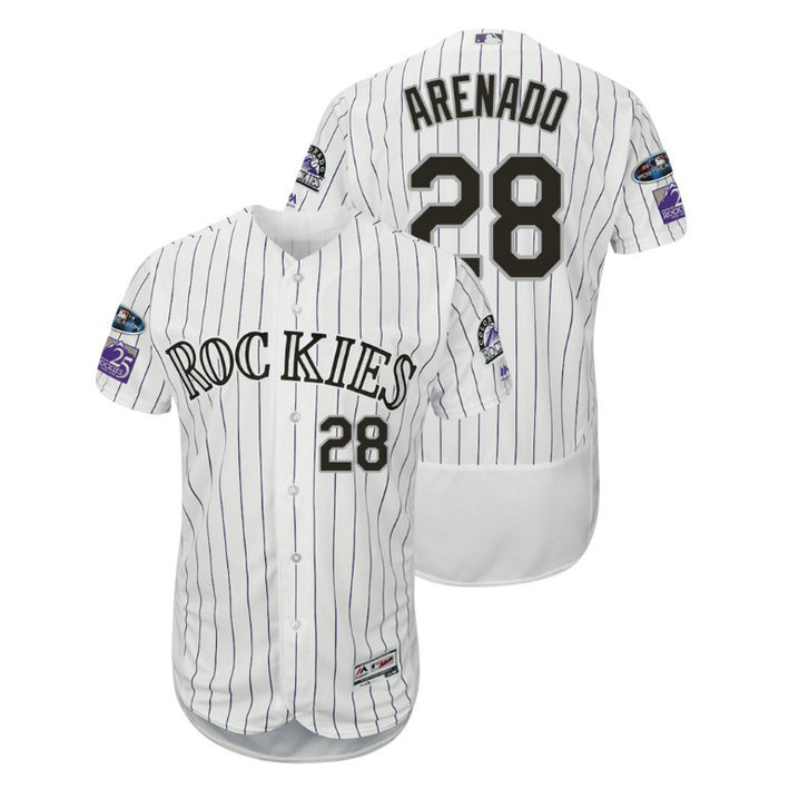 Colorado Rockies White #28 Nolan Arenado Flex Base Jersey Colorado Rockies White #28 Nolan Arenado Flex Base Jersey