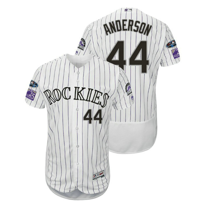 Colorado Rockies White #44 Tyler Anderson Flex Base Jersey Colorado Rockies White #44 Tyler Anderson Flex Base Jersey