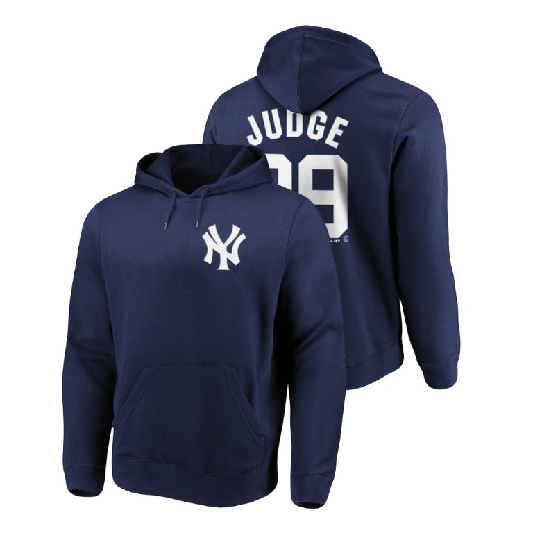 New York Yankees #99 Navy Aaron Judge Name & Number Authentic Majestic Hoodie
